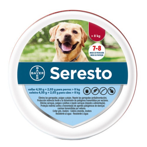 SERESTO COLLAR PERROS +8 kg 70 cm.