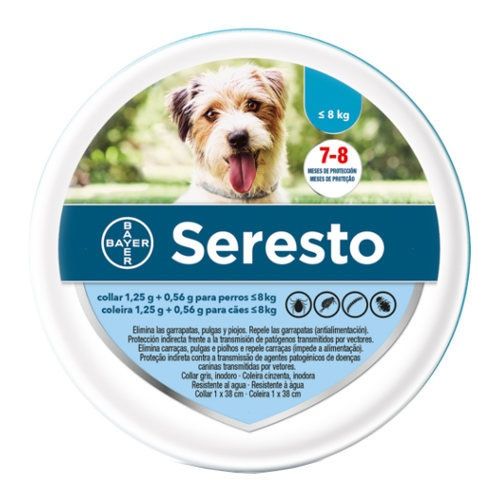 SERESTO COLLAR PERROS -8 kg 38 cm.